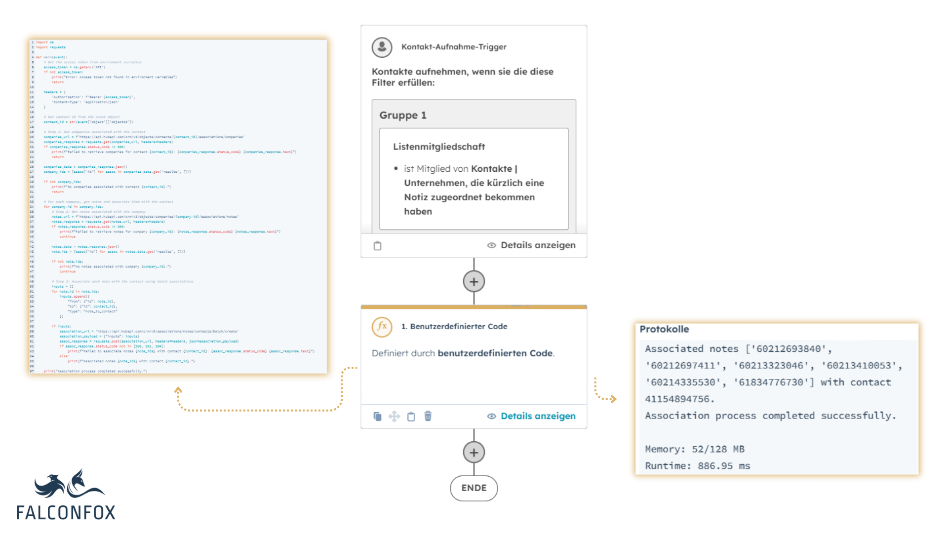 HubSpot Cusotm Code Workflow associate notes from companies to all contacts. Python Code.