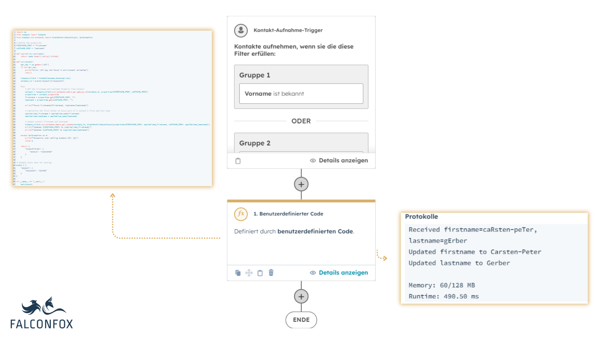 HubSpot Cusotm Code Workflow to format the names properly. Python Code.