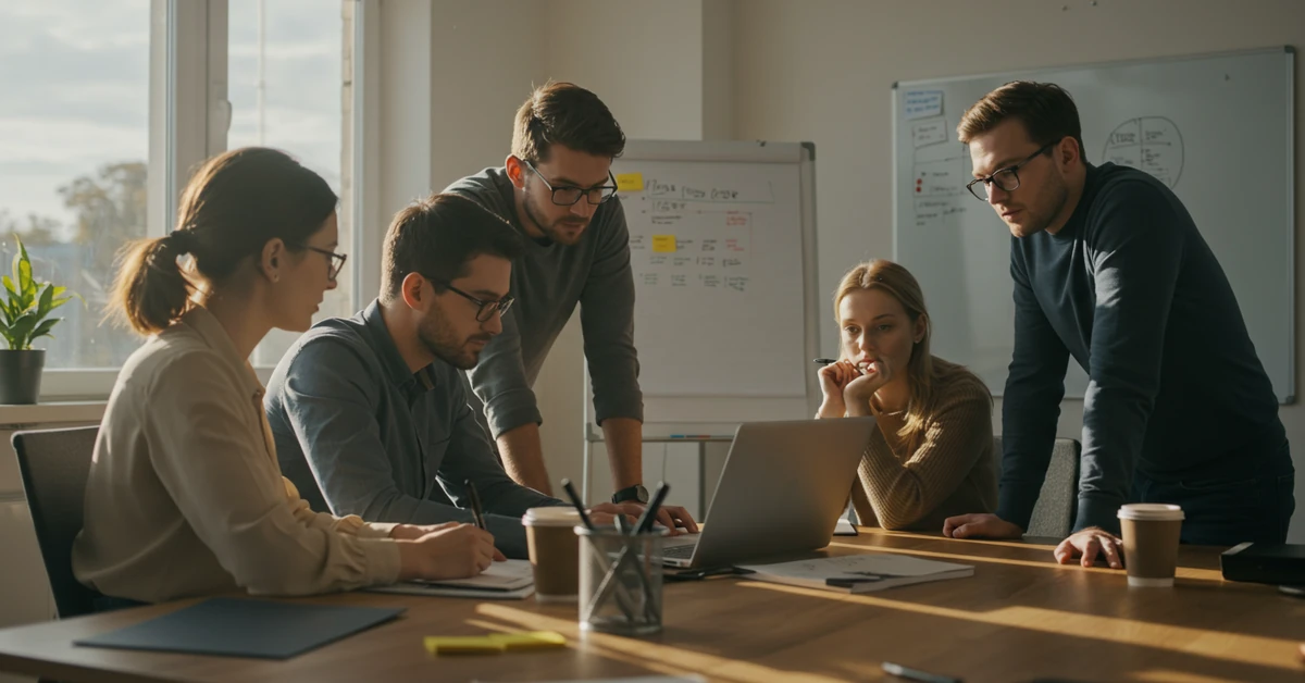RevOps Team bespricht Projektmanagement.